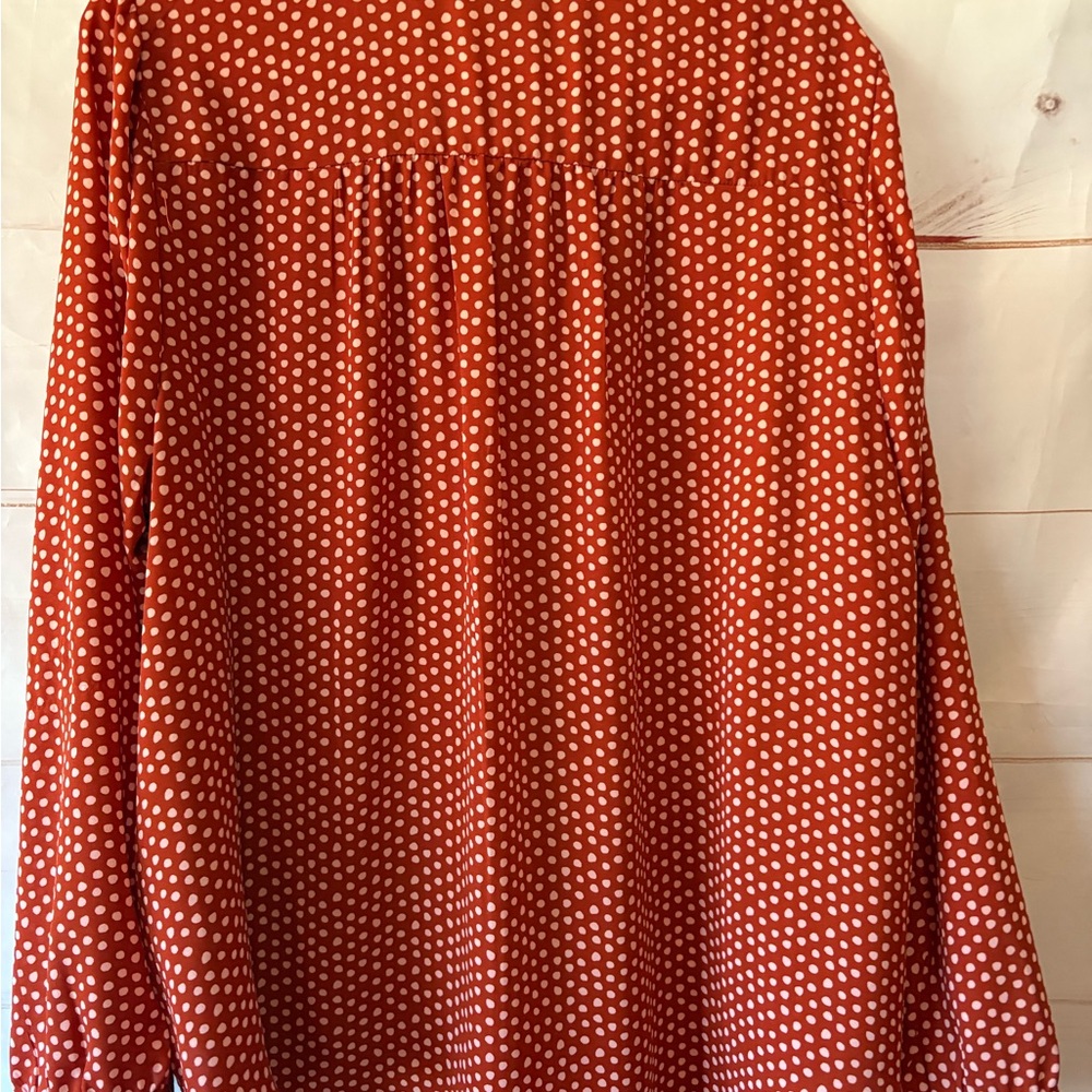 Torrid Red Polka Dot Blouse - Picture 4 of 6